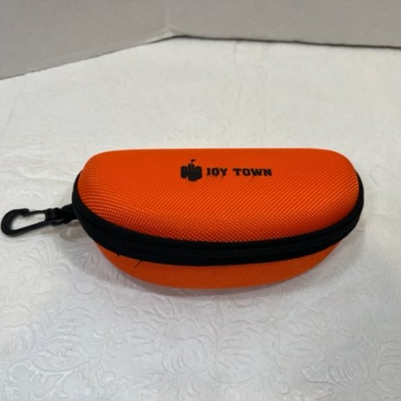 Orange Joy Town Eyeglasses/Sunglasses Soft Clam Shell Zip Case 6.5"x3"x2" - Picture 1 of 5